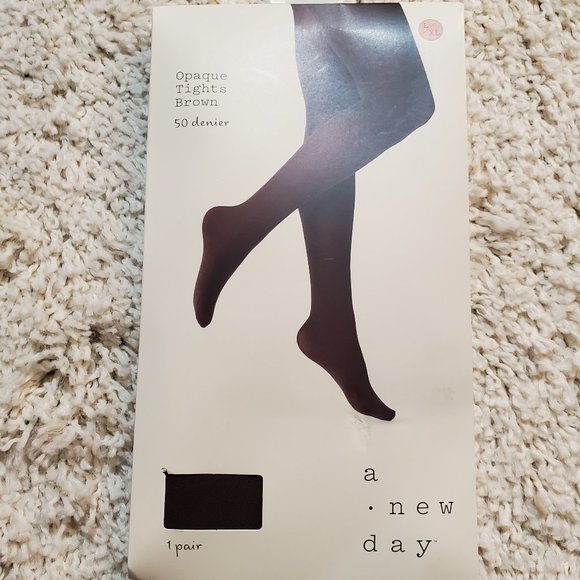 A New Day Opaque Brown Tights 50 Denier L/XL